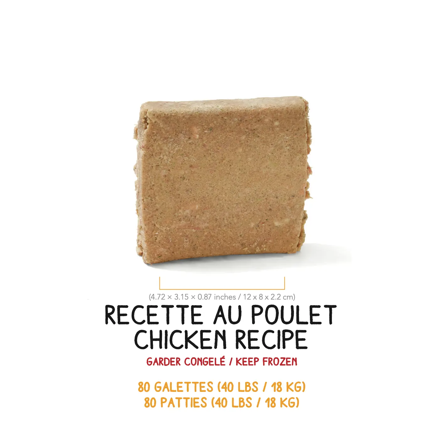 Poulet - Pour chien adulte qui pèse entre 40LBS et 80LBS - Sac de 80 Galettes - Poids par galette 0.5lbs / ≈ 227g – Image 2